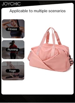Joychic Solid Pattern Swim Messenger  Shoulder Bag Large Capacity Gym Sack Sport Bag with Dry Wet Separated Pocket for Women Sport, Yoga Travel Fitness Black  - Image 2