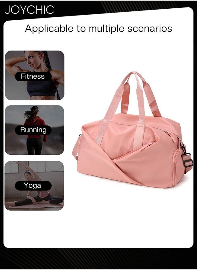 Solid Pattern Swim Messenger  Shoulder Bag Large Capacity Gym Sack Sport Bag with Dry Wet Separated Pocket for Women Sport, Yoga Travel Fitness Black