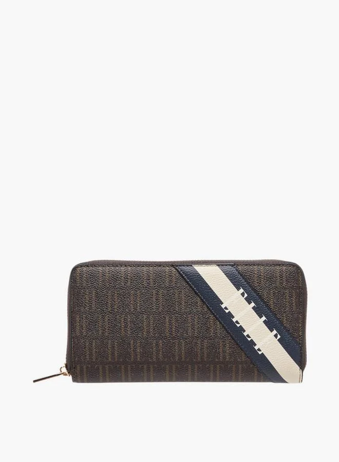 ELLE Monogram Print Zip Around Wallet