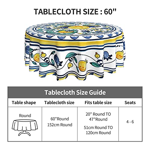 Arroganttiom Round Tablecloth 60 inch, Floral Table Cloth Round Cover, Stain Resistance, Water Repellent, Wrinkle-Free, Colorful Flower Circle Tablecloth for Home Kitchen Dining Party Patio Indoor and Outdoor Use - Image 5
