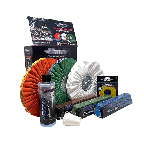 ZEPHYR CUSTOM POLISHING PRODUCTS Ultra Shine Metal Polishing Kit for Aluminum and Stainless on Semi and Lifted Trucks on Aluminum Forged Wheels - Image 1