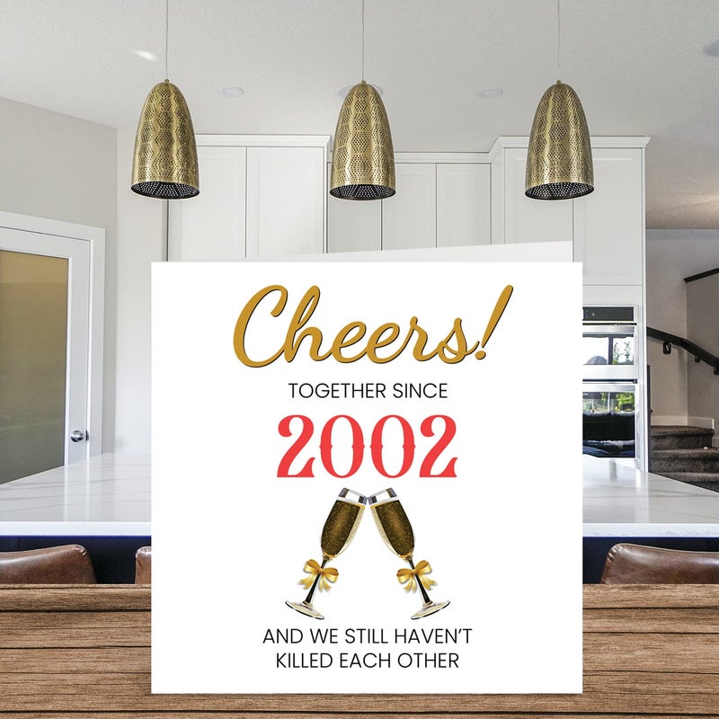 Stuff4 Funny 23rd Anniversary Card for Husband Wife - Together Since 2002 - Happy 23rd Wedding Anniversary Cards for Partner  I Love You Gifts  5.7 x 5.7 Inch Greeting Cards for Twenty-Third Anniversaries - Image 3