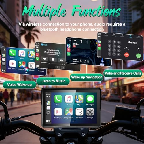 YZW 2026 YZW GPS Carplay 5 inch for Motorcycle with Wireless CarPlay & Android Auto, IP69K Waterproof Touch Screen, GPS Navigation, Supports Bluetooth, Siri/Google Voice Control, Custom Boot Logo, Bracket - Image 4