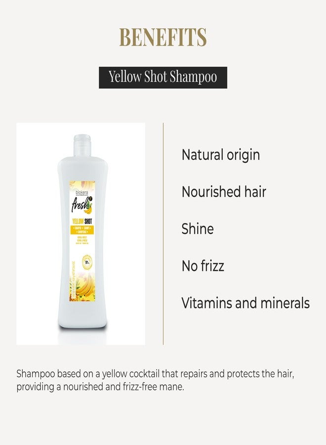 SALERM - Repair Shampoo Yellow Shot - Biokera Fresh - 1000 ml - Repairs and Protects - For Shiny, Frizz-Free Hair - Sulfate-Free and Paraben-Free Shampoo - Image 3