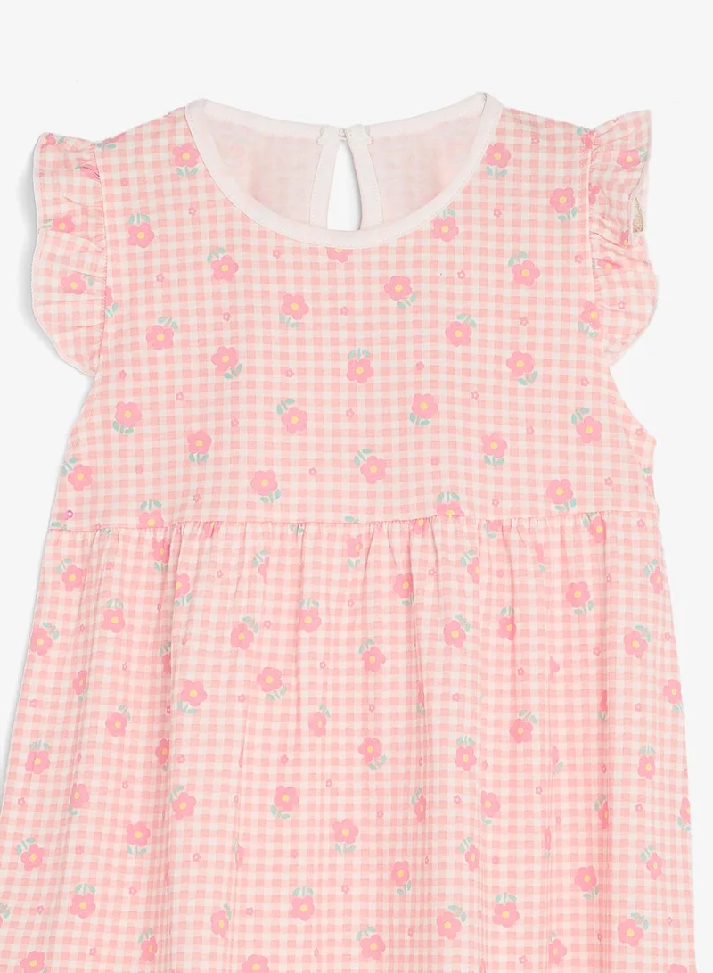 Pinata  Floral Print Gingham Summer Dress for Women | Best Price UAE