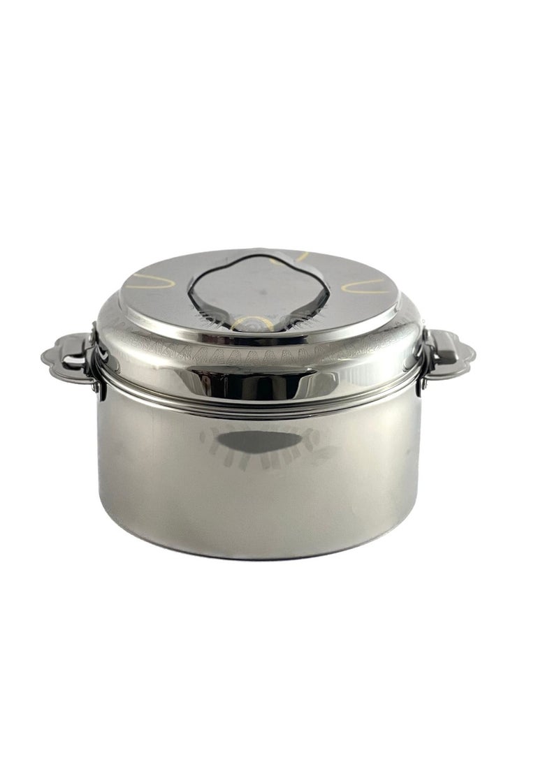 Homemaker Sigma Hotpot 2500ml Capacity - Unique Locking Lid - High Quality Stainless Steel - Gold Etching & Silver