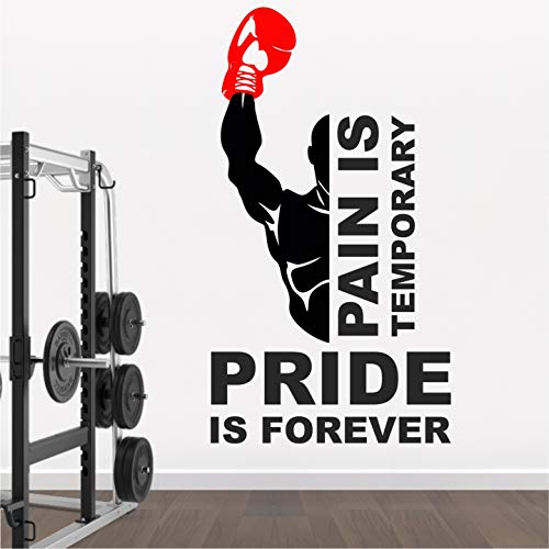 StickMe 'Gym - Fitness - Bodybuilding - Office - Sports - Workout - Boxing - Inspirational - Motivational - Quotes - Wall Sticker' -SM792 (Multi Colour, Vinyl - 70cm X 40 cm)-Self-Adhesive - Image 1