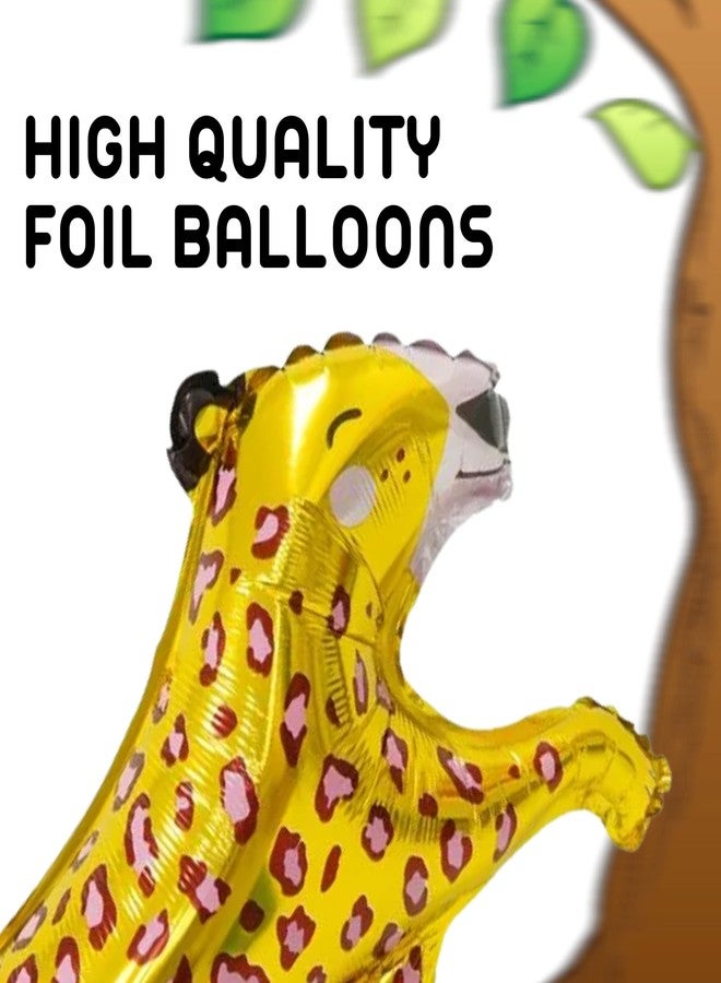BOGAZNET 2PCS Gold Leopard Cheetah Shaped Animal Balloons - Foil Jungle Theme Party Balloons for Birthday, Safari, Zoo - Image 4