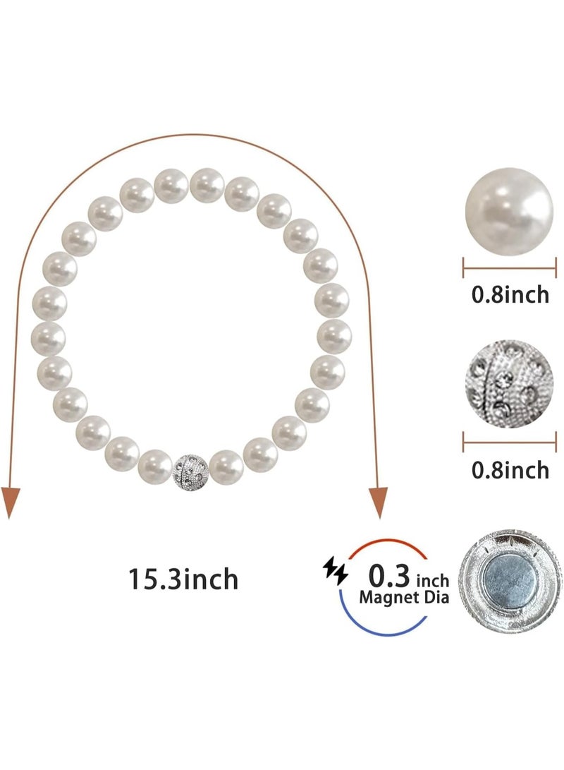 Goolsky [2pcs Magnetic Elegant Tiebacks] 2pcs Stylish Magnetic Tiebacks for Curtains - Elegant Faux Pearl Beads Holdbacks for Bedroom and Living Room Home Decor - Image 3