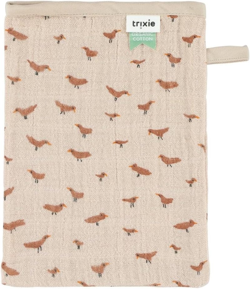 Trixie Babbling Birds Print Muslin Washcloths 3-Piece Set - Image 2