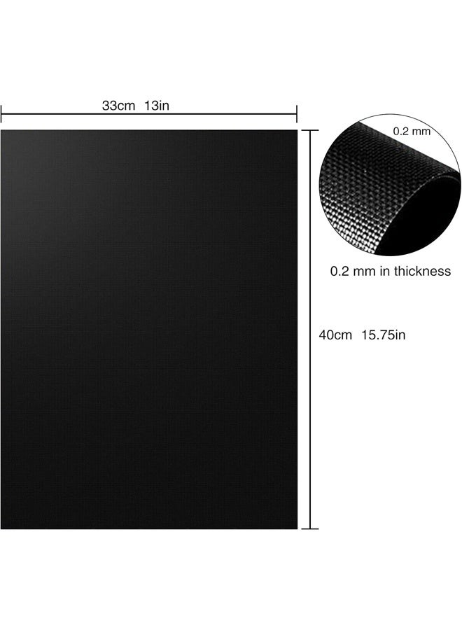 DUNISO 5Pcs BBQ Grill Mat, Non Stick Reusable and Baking Mesh,Resuable and Easy to Clean,for Indoor Outdoor BBQ，40x33CM (Black)  - Image 2