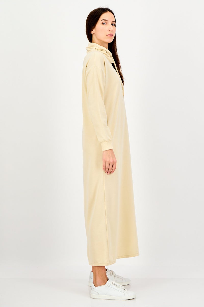 trendyol Women Plain Maxi Dress, Beige - Image 2