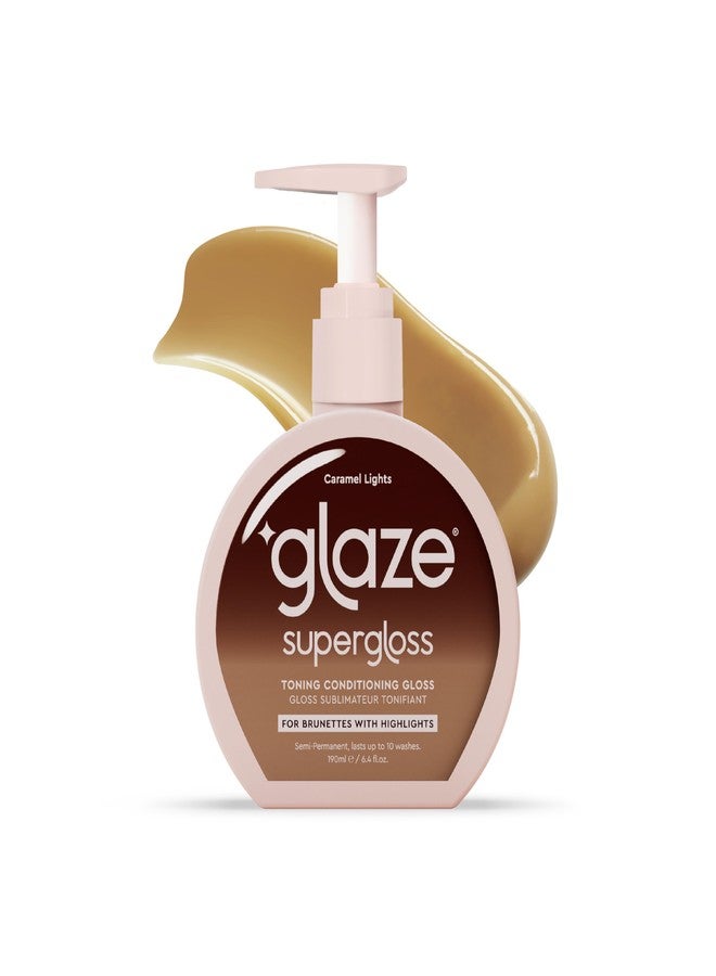 Glaze Super Gloss Color Conditioning Gloss - Caramel Lights for Medium to Dark Brown Hair with Highlights - Rinse Out Semi-Permanent Hair Gloss that Enhances Color and Boosts Shine & Hydration - Image 1