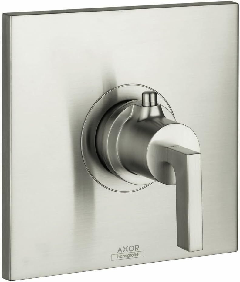 AXOR Citterio Modern Clean Auto Temperature Control 1Handle 7inch Wide Thermostatic Shower Trim for Roughin Valve in Brushed Nickel 39711821 - Image 1