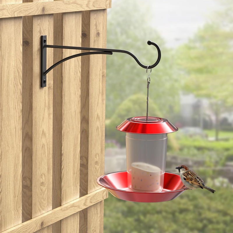 saffruff 11 Inch Outdoor Plant Hanging Hooks for Wall:Metal Bracket for Hanging Baskets, Bird Feeders, Wind Chimes, Flower Baskets, Yoga Mat, Lanterns, Black - Image 3