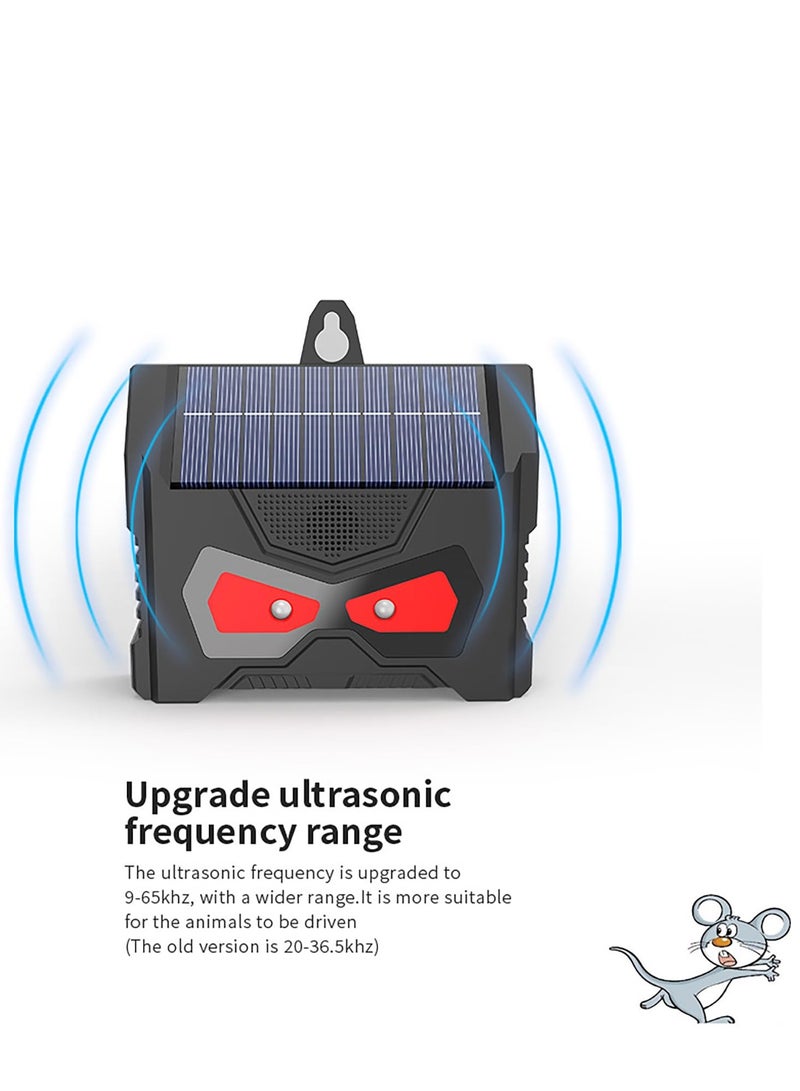 Excefore Solar Powered Nocturnal Animal Repeller Solar Predator Control Light Nighttime Animal Deterrent Light with Flashing LED Lights Motion Detection Ultrasonic Fox Rat Dog Cat Repellent  - Image 3
