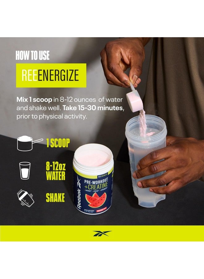 Reebok ReeEnergize Pre-Workout + Creatine | 200MG Caffeine, 3G Creatine, 4G Citrulline | Energy, Focus, Strength | Nitric Oxide Booster | 25 Servings | Watermelon Crush - Image 5
