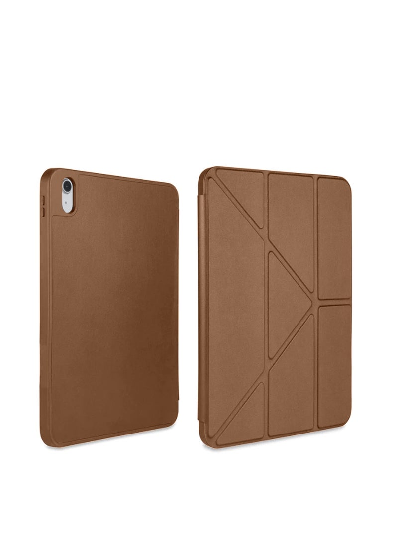 Techie Apple iPad Air 4/5 10.9" (2020, 2022)   Smart Folio Flip Origami Trifold Case with Pencil Holder and Auto Wake/Sleep Function Cover  - Brown - Image 1