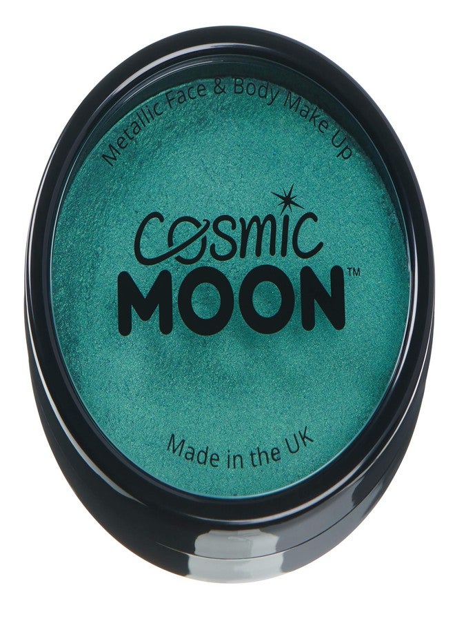 Cosmic Moon Metallic Pro Face & Body Paint Cake Pots Green - Professional Water Based Face Paint Makeup for Adults, Kids - 1.26oz - Image 1