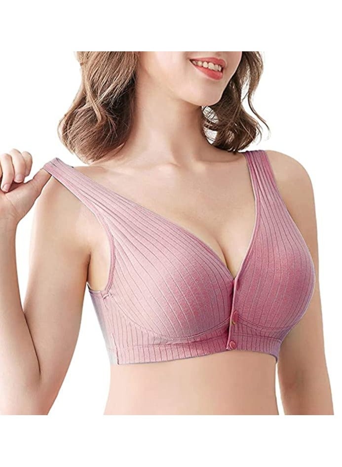 Rubik Nursing Bra for Women, Rubik Breast Feeding Maternity Front Button Closure Seamless Removeable Padded Smooth Wireless Pregnancy Sleeping Bra (X-Large) Coral  - Image 3