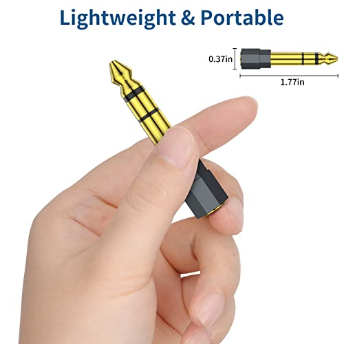 QianLink 2 Pack 6.35mm 1/4 Male to 3.5mm 1/8 Female Stereo Headphone Adapter Audio Jack Plug Gold Plated for Speaker Headphone Guitar Digital Piano Amp Adapte (Grey) - Image 4