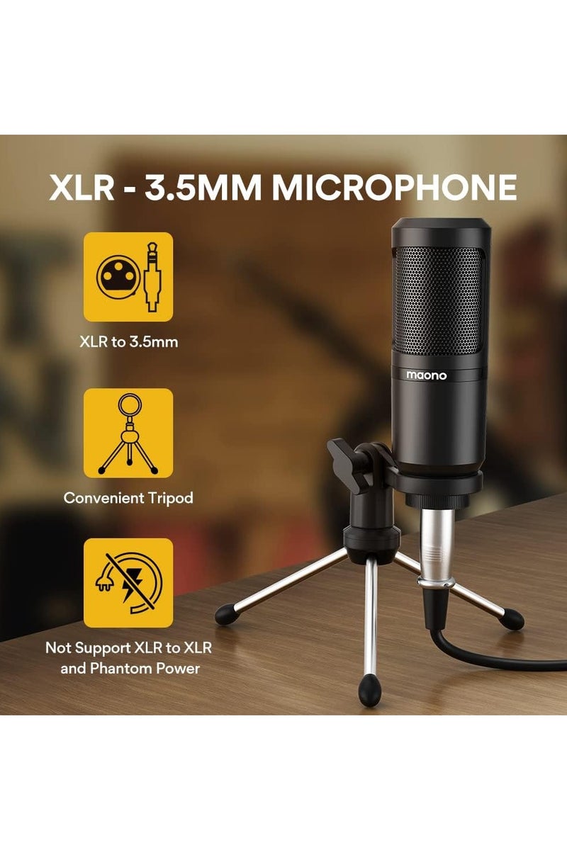 ماونو AU-AM200 S1 مجموعة بودكاست شاملة للمبتدئين - واجهة صوتية مع ميكروفون مكثف، ذراع متحرك، حامل صدمات، وبطاقة صوت للبث المباشر، التسجيل، وإنشاء المحتوى - أسود - Image 2