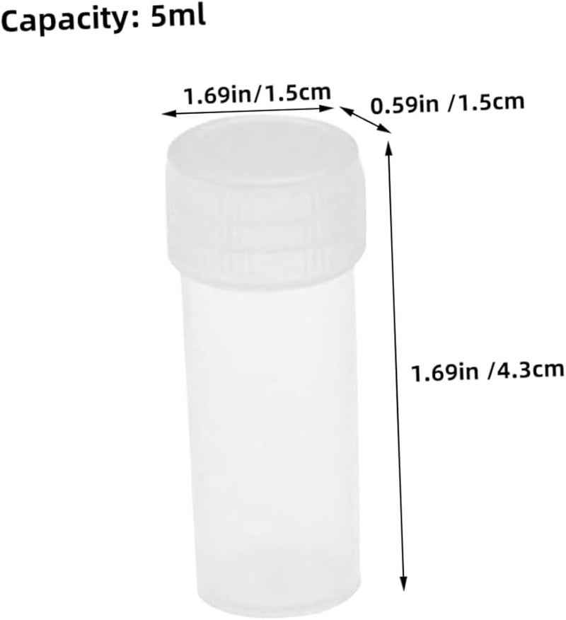 VALICLUD 100Pcs Plastic Test Tubes with Caps Portable Sample Bottles for Lab Travel Outdoor Use - Image 3