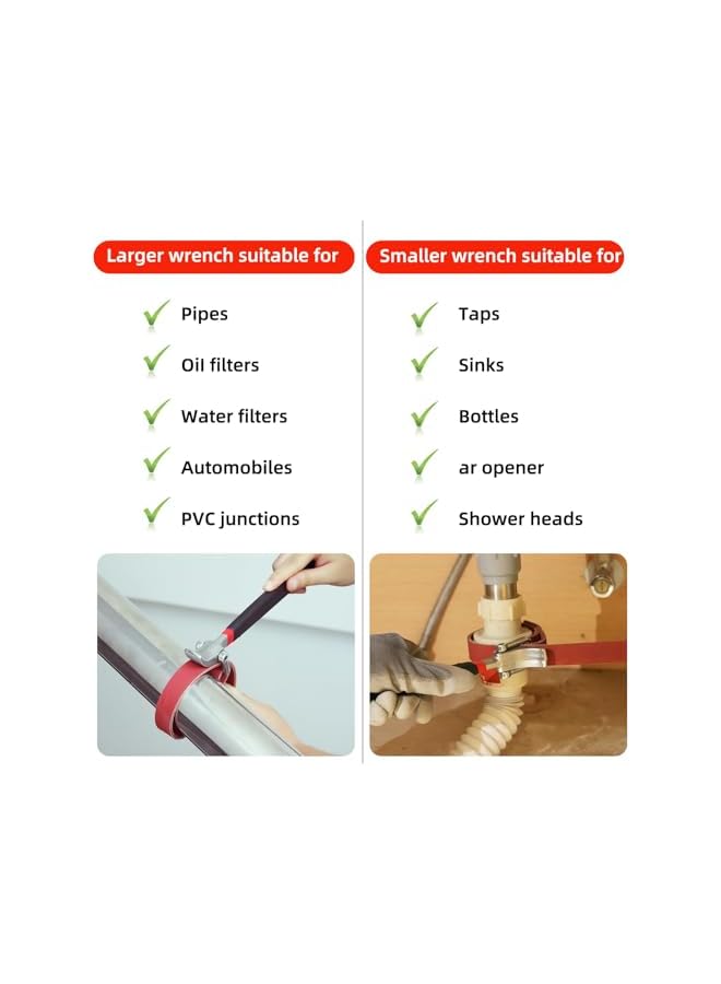 PROMASS promass 9" Strap Wrench for Plumbing, Non-Slip Control with Durable Design, Heavy Duty Belt Wrench for Versatile Plumbing Performance  - Image 3