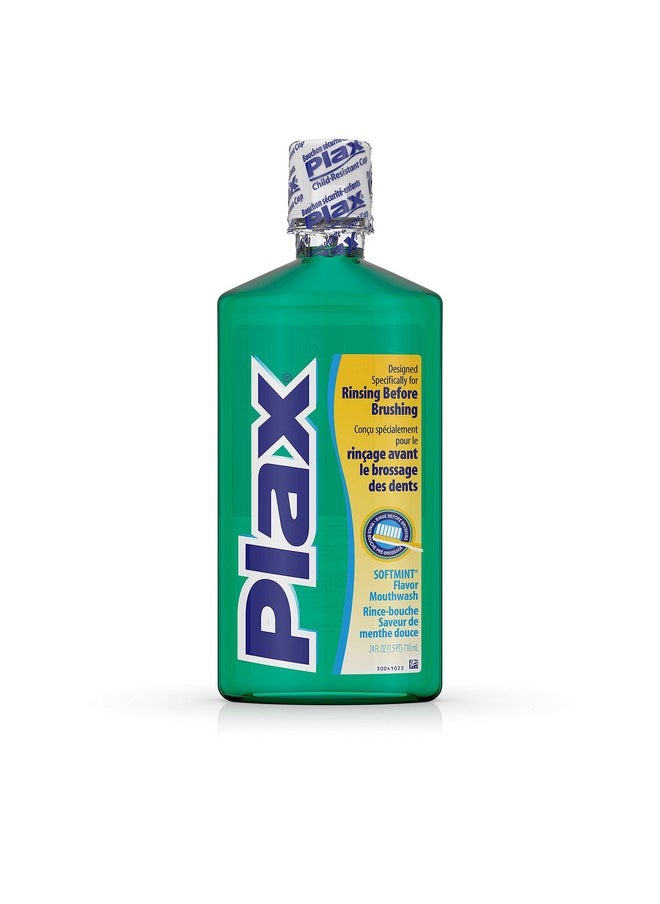Listerine Plax Advanced PreBrushing Dental Rinse, Soft Mint, 24 Ounce  - Image 1