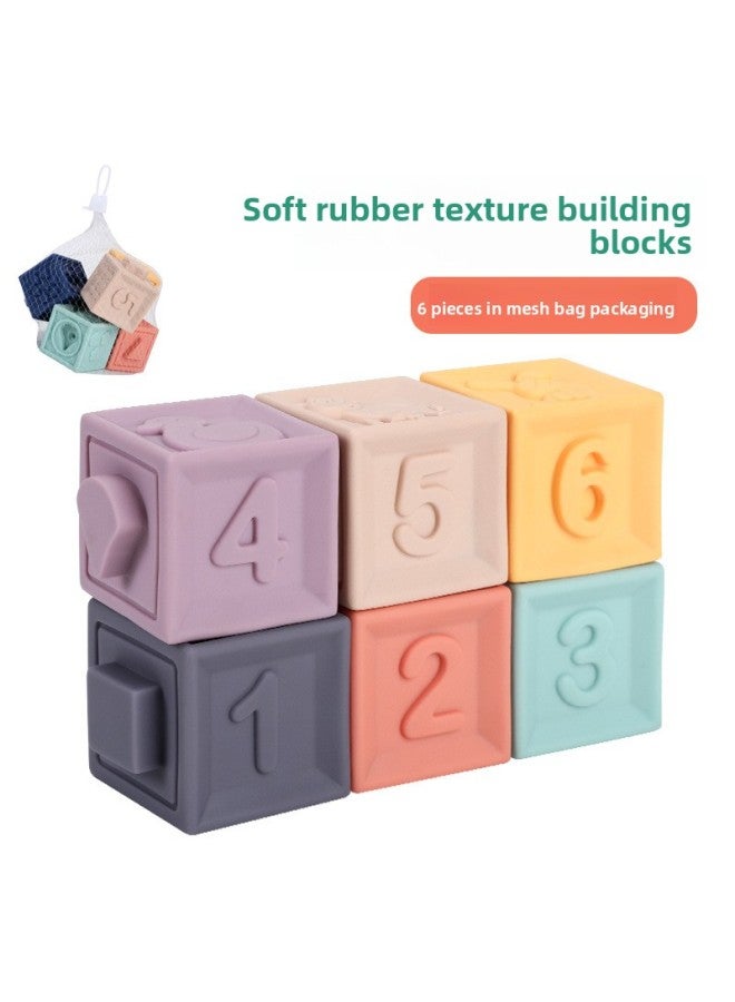 Children's Soft Rubber Embossed Large Particle Soft Building Blocks Baby's Early Childhood Education Cognitive Puzzle Stackable Toys