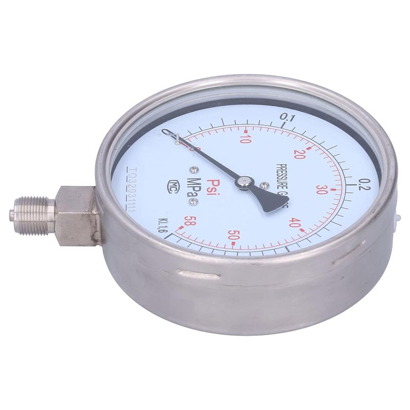 مقياس ضغط من الفولاذ المقاوم للصدأ 0-4 ميجاباسكال M20x1.5 للتركيب العمودي لأنظمة الهواء والماء - Image 3