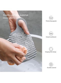 CMGTYYD 4Pcs Mini Washboard，Hand-held Plastic Washboard，Fixed Groove Design, Laundry and Scrubbing Clothes，Clothes Cleaning Tools , for Home Travel, Outdoor (white+Grey)  - Image 3