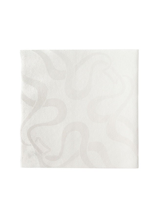 Restaurantware مناديل لوكساناب القابلة للتصرف بحجم 15.75 بوصة، 25 مناديل ناعمة تشبه الكتان - ماصة، مصنوعة من ورق الهواء، بيضاء مع نمط عتيق تشبه مناديل القماش، مطوية مسبقًا، للضيوف في حفلات العشاء - Image 1