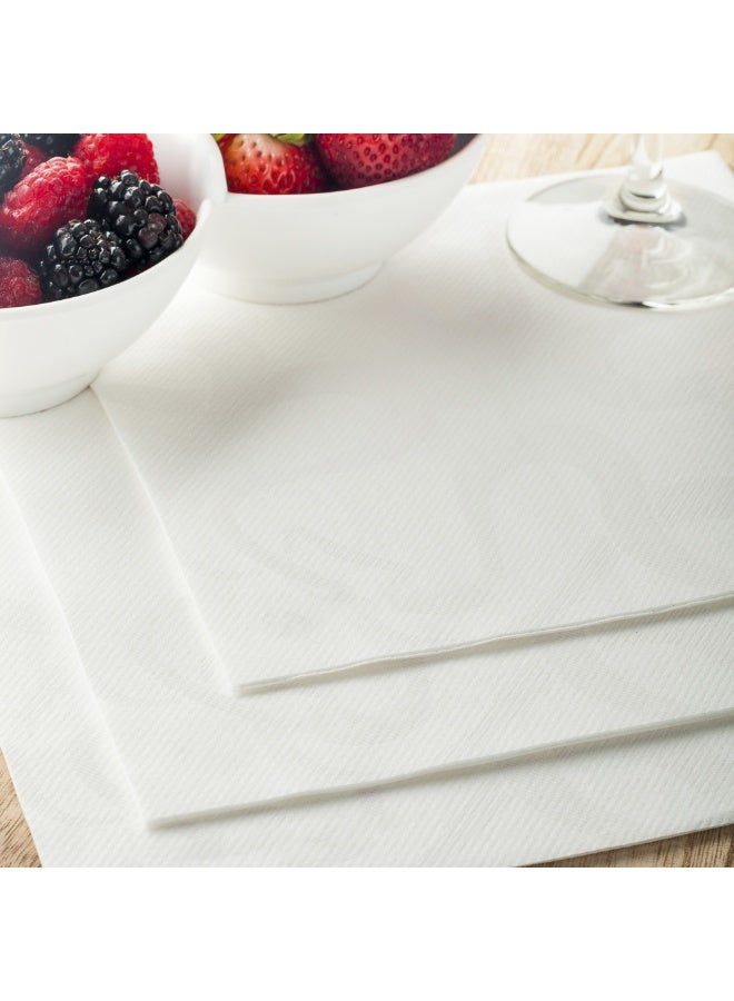 Restaurantware مناديل لوكساناب القابلة للتصرف بحجم 15.75 بوصة، 25 مناديل ناعمة تشبه الكتان - ماصة، مصنوعة من ورق الهواء، بيضاء مع نمط عتيق تشبه مناديل القماش، مطوية مسبقًا، للضيوف في حفلات العشاء - Image 3