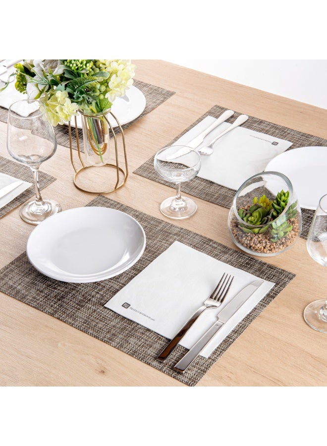 Restaurantware مناديل لوكساناب القابلة للتصرف بحجم 15.75 بوصة، 25 مناديل ناعمة تشبه الكتان - ماصة، مصنوعة من ورق الهواء، بيضاء مع نمط عتيق تشبه مناديل القماش، مطوية مسبقًا، للضيوف في حفلات العشاء - Image 4