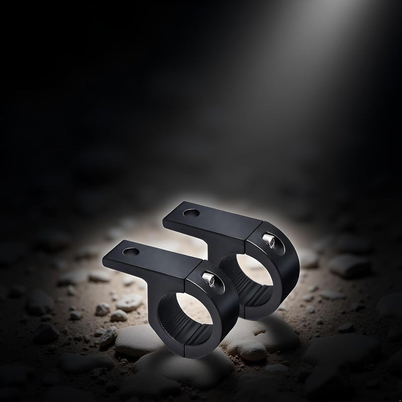 Wpppan 2Pcs Black Light Bar Mounts,Light Bar Mounting Brackets,Motorcycle Mounting Bracket,Bracket Driving Fog Lights Bracket for Car Motorcycle Automotive,Car Accessories 0.75" 1" 1.25" Bull Bar Mounting - Image 3