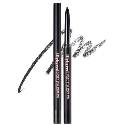 lilybyred Starry Eyes Am9 to Pm9 Slim Gel Eyeliner Korean UltraSlim 2mm Gel Eyeliner Intense Color Payoff Creamy Formula Easy Blending SmudgeProof LongLasting 0004 oz 01 Matt Black - Image 2