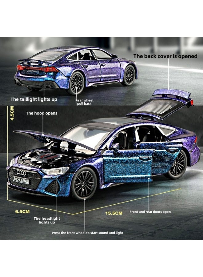 Loquat Lijiaxin 1:32 Audi RS7 Sports Car Model Artificial Alloy Sound And Light Pull Back Toy Car Model Ornaments Wholesale-Color:Audi RS7-purple To Gold - Image 3