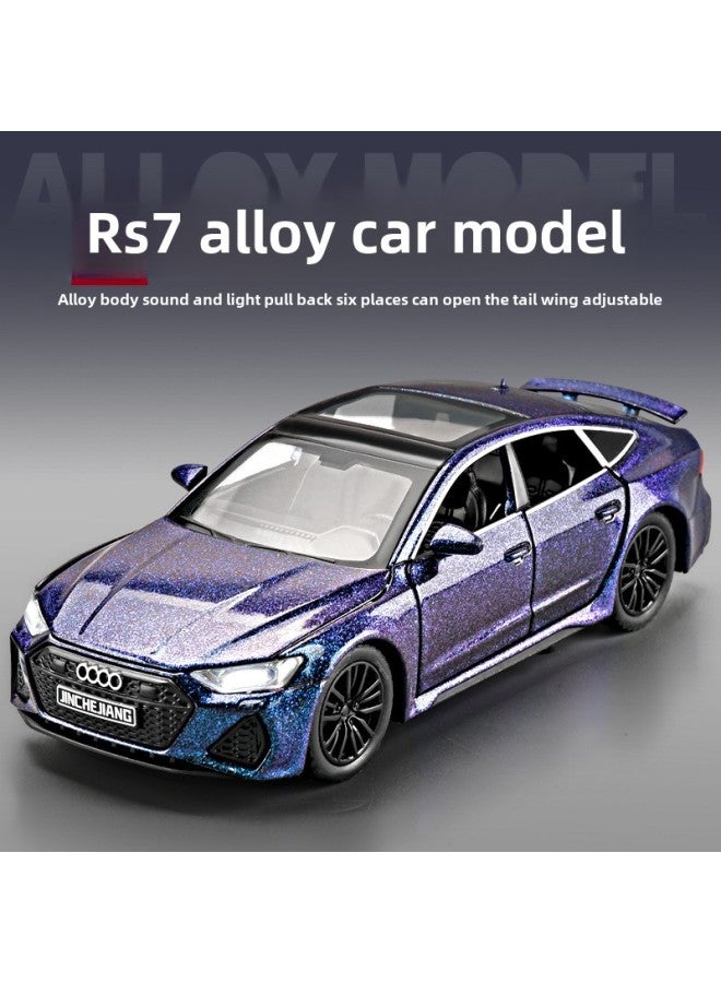 Loquat Lijiaxin 1:32 Audi RS7 Sports Car Model Artificial Alloy Sound And Light Pull Back Toy Car Model Ornaments Wholesale-Color:Audi RS7-purple To Gold - Image 2