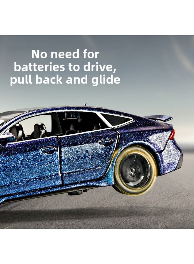 Loquat Lijiaxin 1:32 Audi RS7 Sports Car Model Artificial Alloy Sound And Light Pull Back Toy Car Model Ornaments Wholesale-Color:Audi RS7-purple To Gold - Image 5