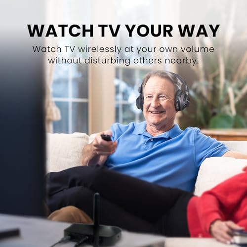 Avantree HT5009 Plus Wireless TV Headphones for TVs with Optical TOSLINK or AUX Audio Output Clear Voice and Volume Boost Comfortable OverEar Fit 60H Playtime Charging Dock Included - Image 3