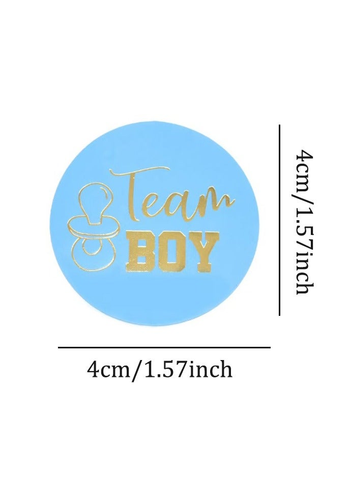 48Pieces Gold Watercolor Gender Reveal Stickers 1.57 Inches Gold Glitter Team Boy Team Girl Labels Pink and Blue Stickers for Gender Reveal Parties, Baby Showers, Party Invitations - Image 2