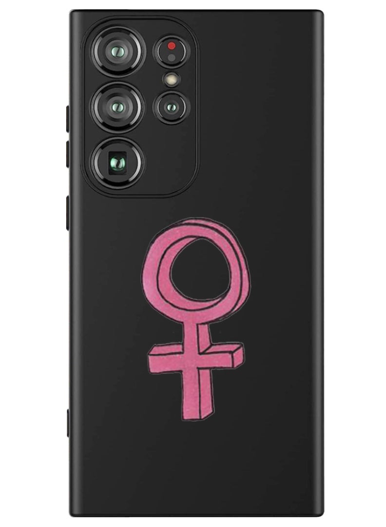 Theodor Protective Slim Fit Case Liquid Silicone Cover with Full Body Protection Anti-Scratch Shockproof Case For Samsung Galaxy S24 Ultra (Black) - Girl power 1 - Image 1