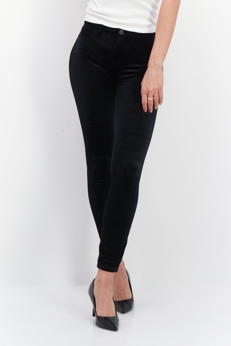 Blank NYC Women Regular Fit High Rise Plain Skinny Leg Pants, Black - Image 1