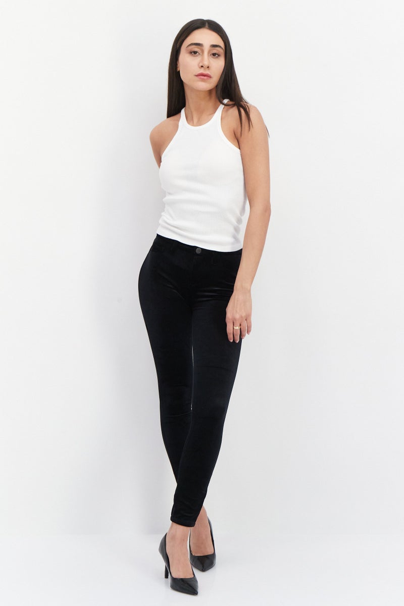 Blank NYC Women Regular Fit High Rise Plain Skinny Leg Pants, Black - Image 3