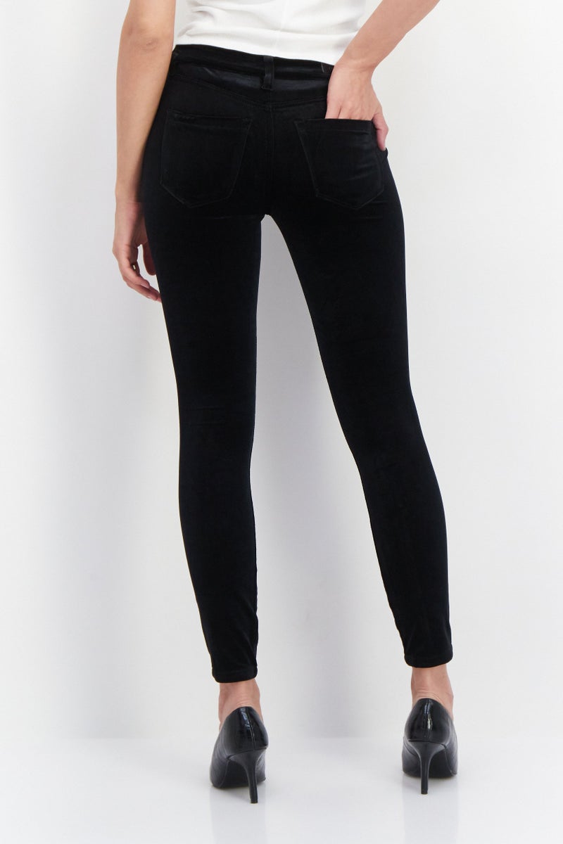 Blank NYC Women Regular Fit High Rise Plain Skinny Leg Pants, Black - Image 2