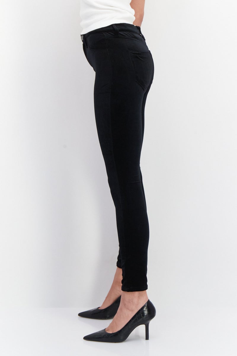 Blank NYC Women Regular Fit High Rise Plain Skinny Leg Pants, Black - Image 4