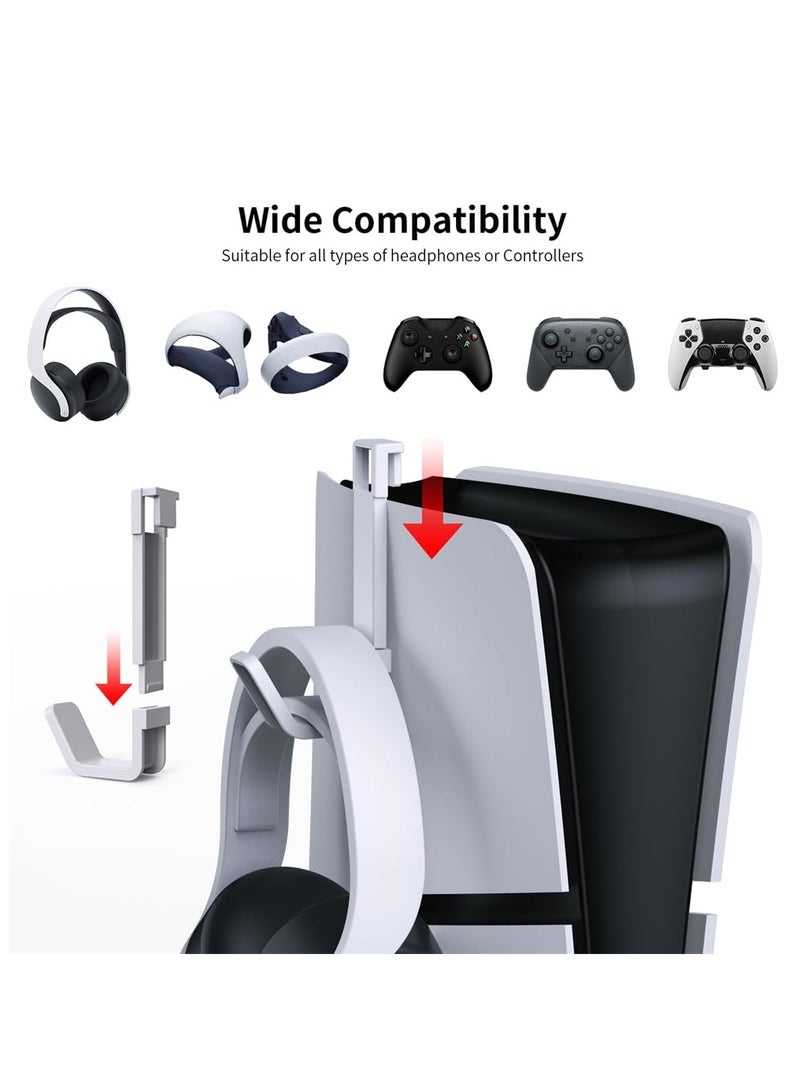 Vertical Stand for PS5 Slim Console Optical/Digital Dual Charger Charging Station for PS5 Controller Playstation5 Slim Gamepad Charger with Headphone Stand - Image 4