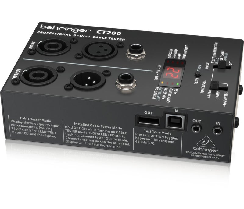 behringer Behringer CT200 8-in-1 Cable Tester - Image 2