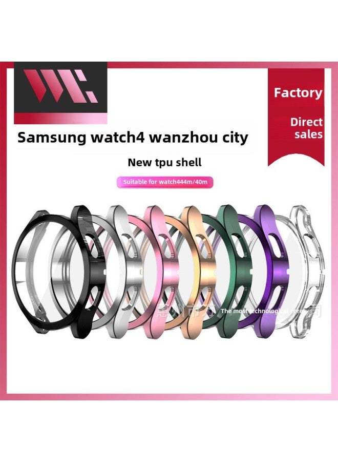 Protective Case For Samsung Galaxy Watch 4 Classic Watch4 TPU Plated Half Case-Color:Transparent-Exterior Dimension:Watch 4 Classic 42mm Half Bag  - Image 1